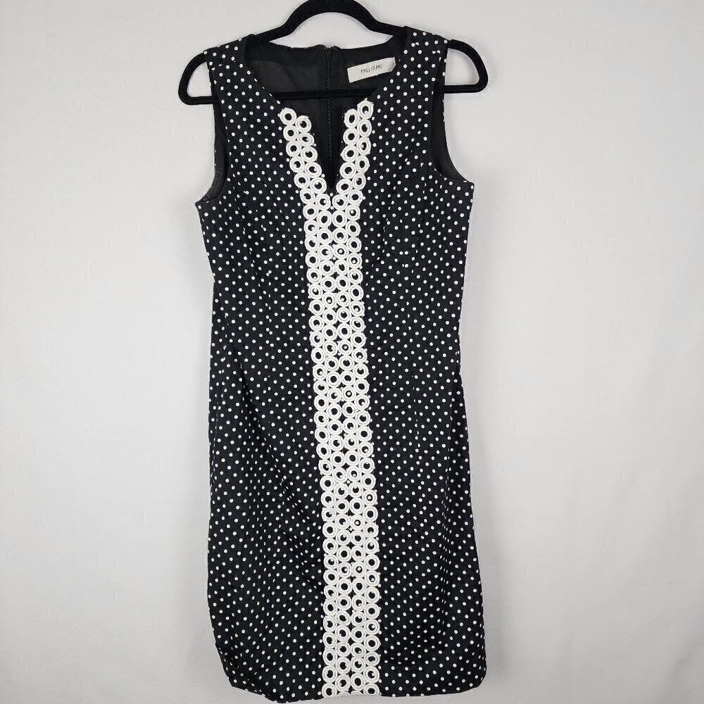 Jones Studio Polka Dot Embroidered Dress 8